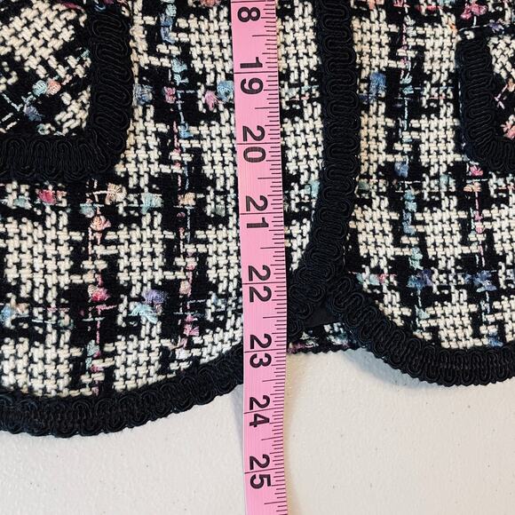 Giancarlo Ferrari Vtg Navy Blue White Plaid Tweed Edged Lined Blazer Jacket 8 - Picture 16 of 16